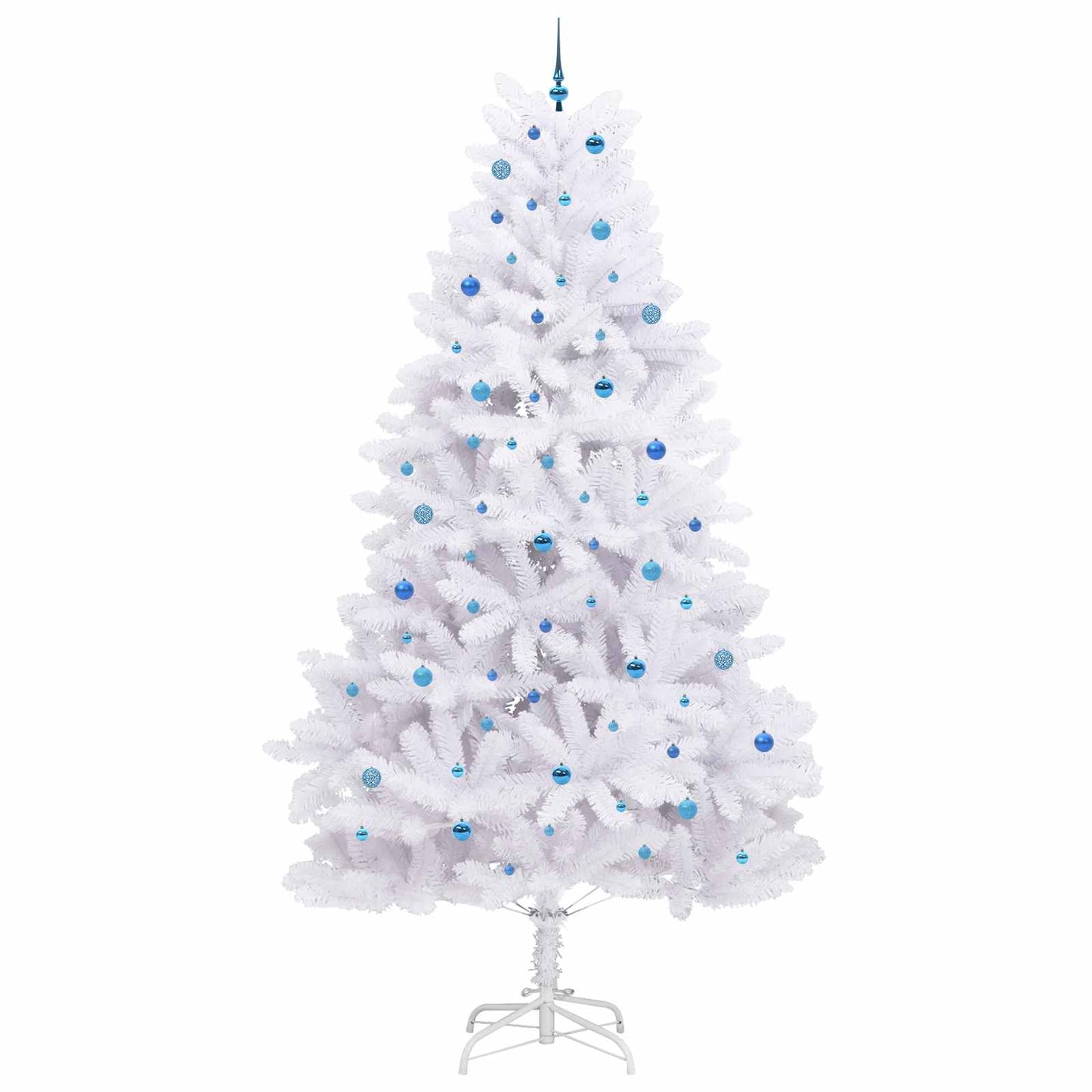 vidaXL Artificial Hinged Christmas Tree White 300 cm PVC and Steel - 53334