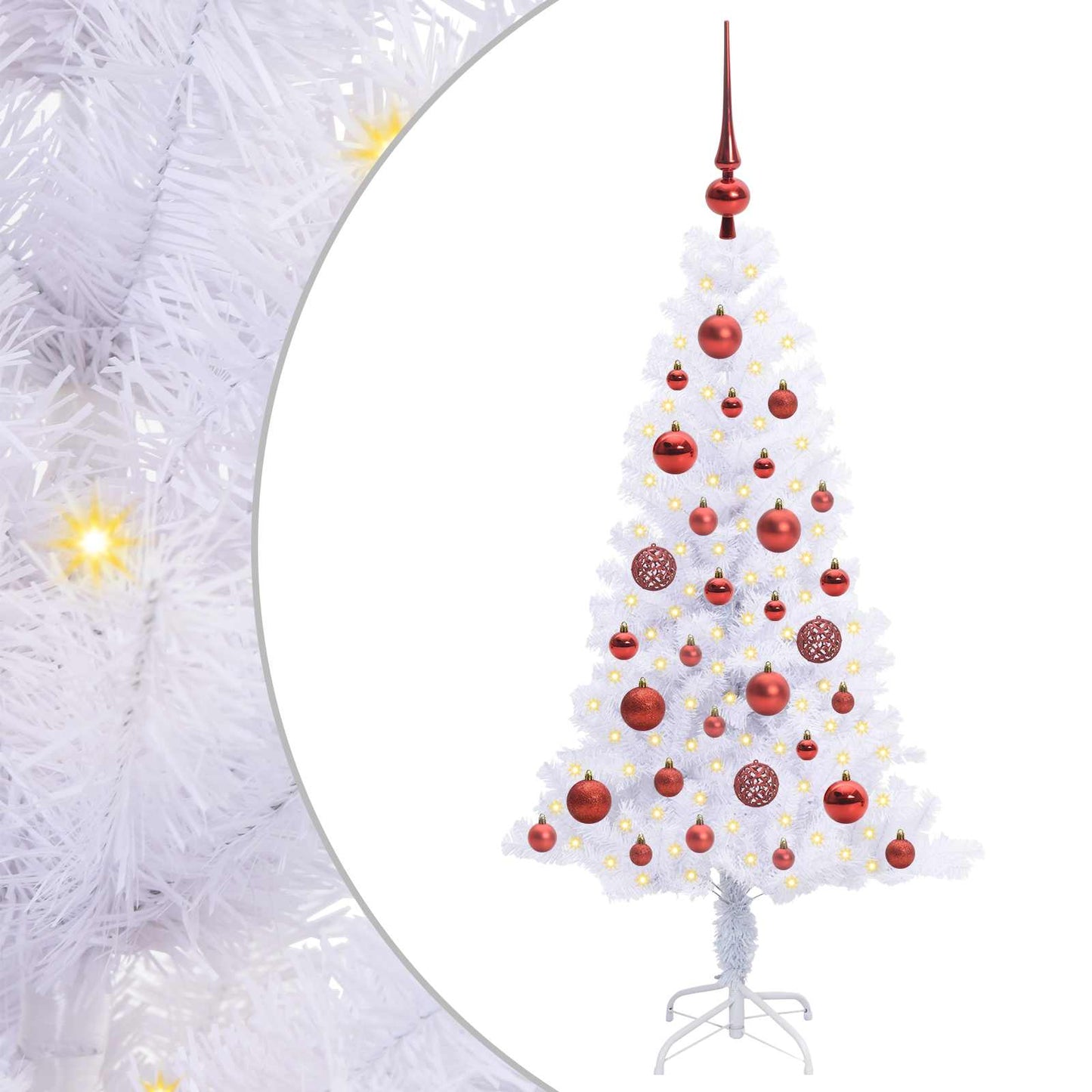 vidaXL Artificial Christmas Tree with Stand White 120 cm PVC and Steel