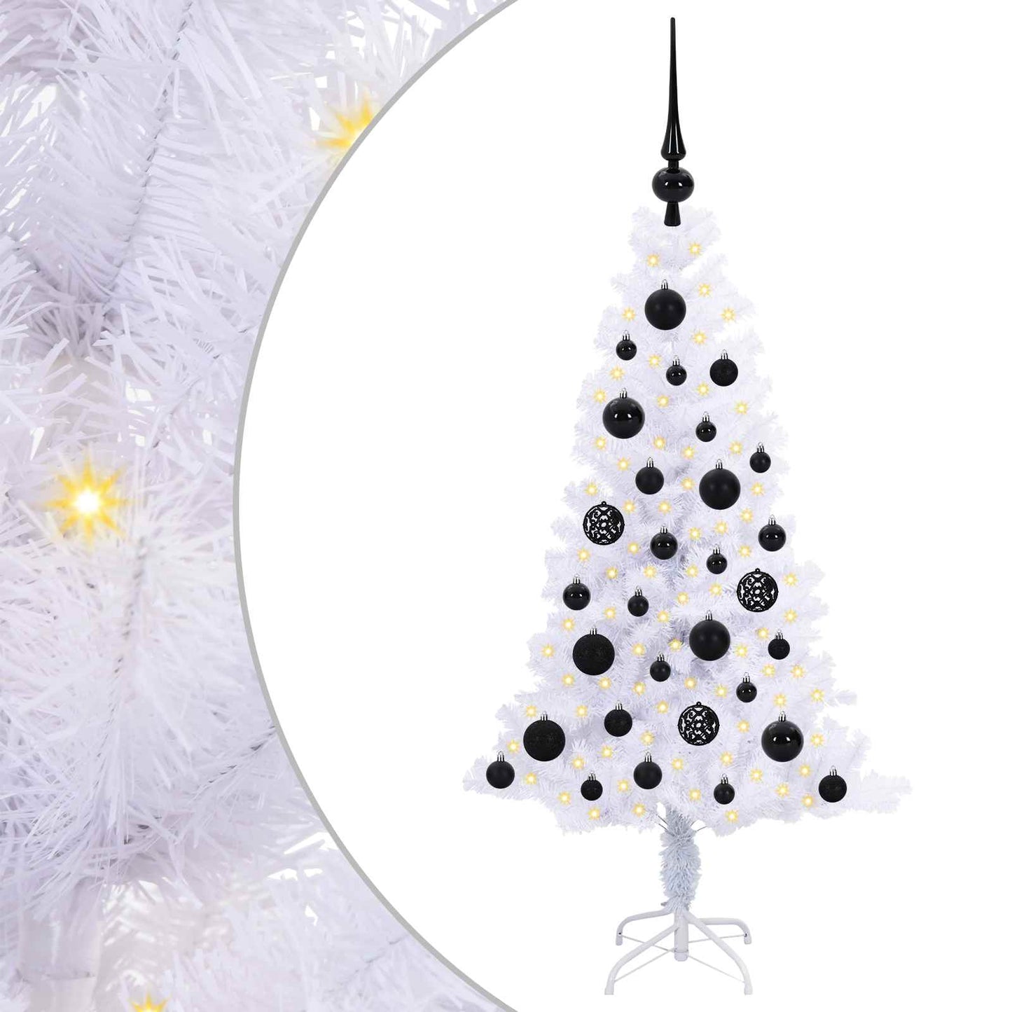 vidaXL Artificial Christmas Tree with Stand White 120 cm PVC and Steel - 53344