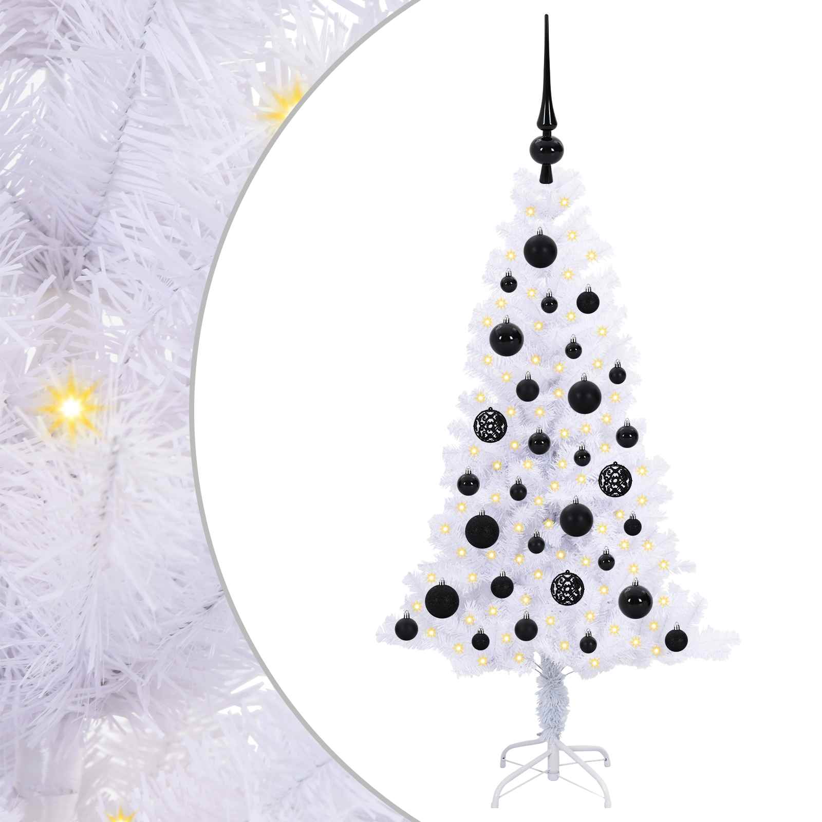 vidaXL Artificial Christmas Tree with Stand White 120 cm PVC and Steel - 53344