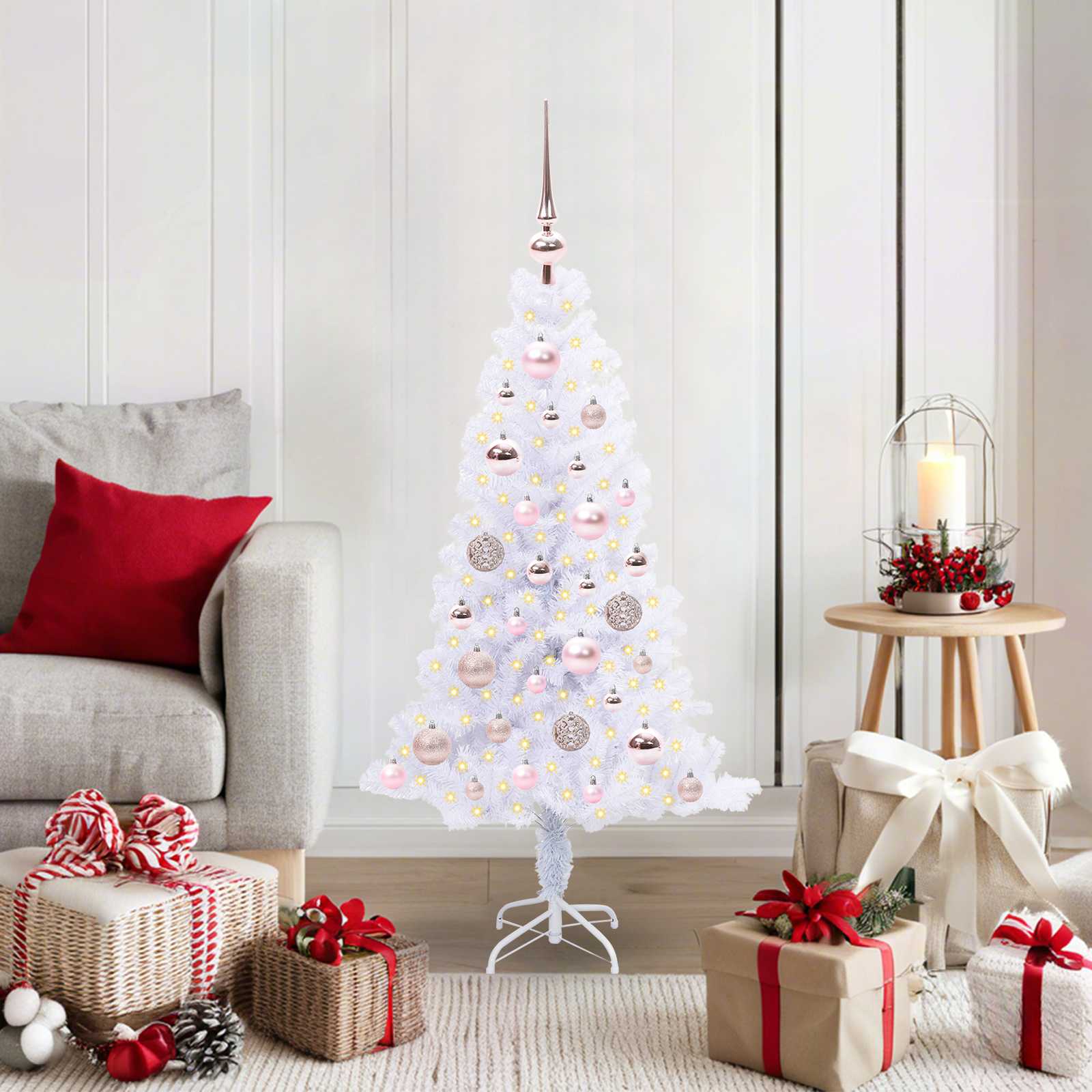 vidaXL Artificial Christmas Tree with Stand White 120 cm PVC and Steel - 53357