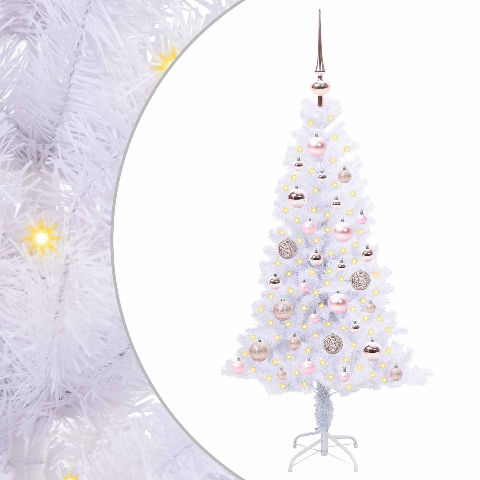 vidaXL Artificial Christmas Tree with Stand White 120 cm PVC and Steel - 53357