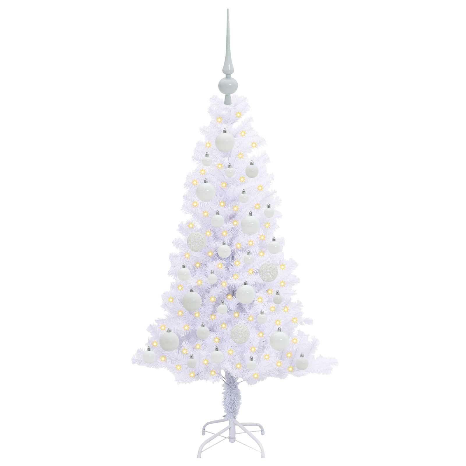 vidaXL Artificial Christmas Tree with Stand White 120 cm PVC and Steel - 53366