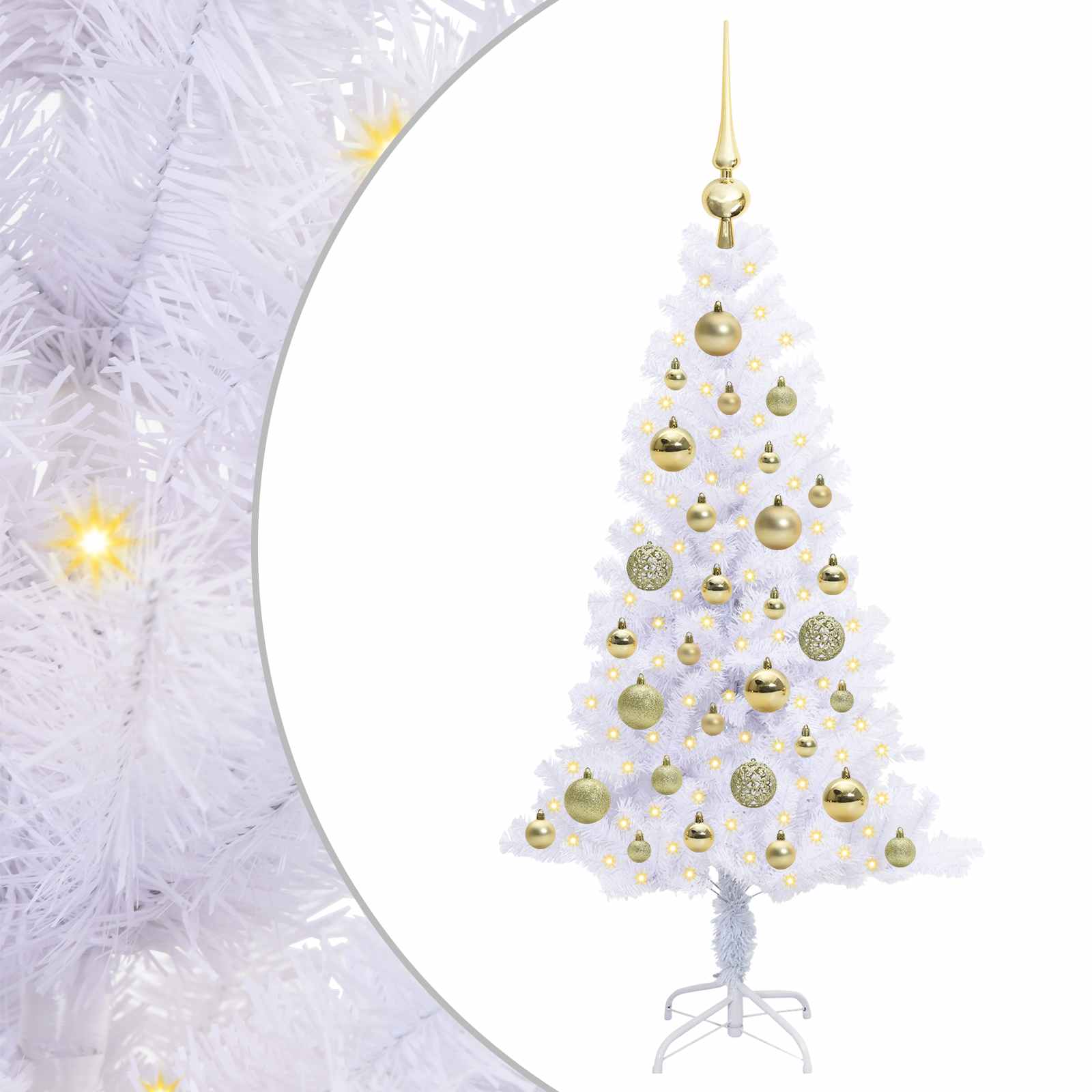 vidaXL Artificial Christmas Tree with Stand White 120 cm PVC and Steel - 53369