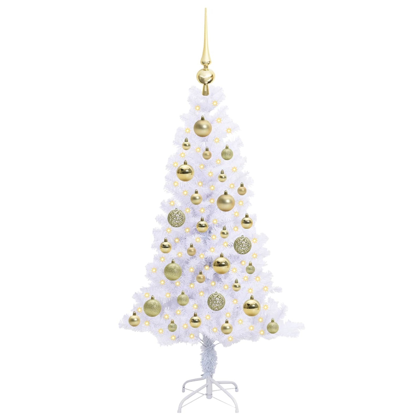 vidaXL Artificial Christmas Tree with Stand White 120 cm PVC and Steel - 53369