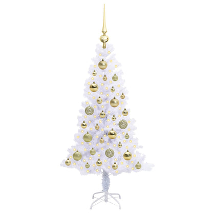 vidaXL Artificial Christmas Tree with Stand White 120 cm PVC and Steel - 53369