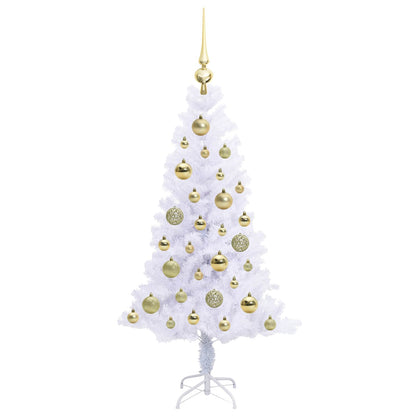 vidaXL Artificial Christmas Tree with Stand White 120 cm PVC and Steel - 53369
