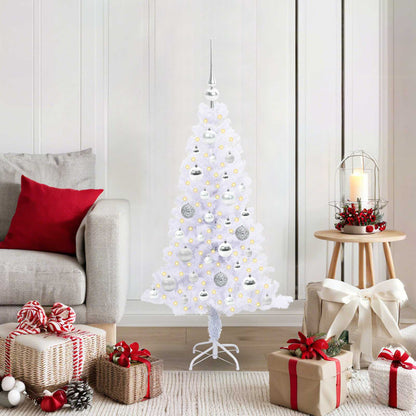 vidaXL Artificial Christmas Tree with Stand White 120 cm PVC and Steel - 53380