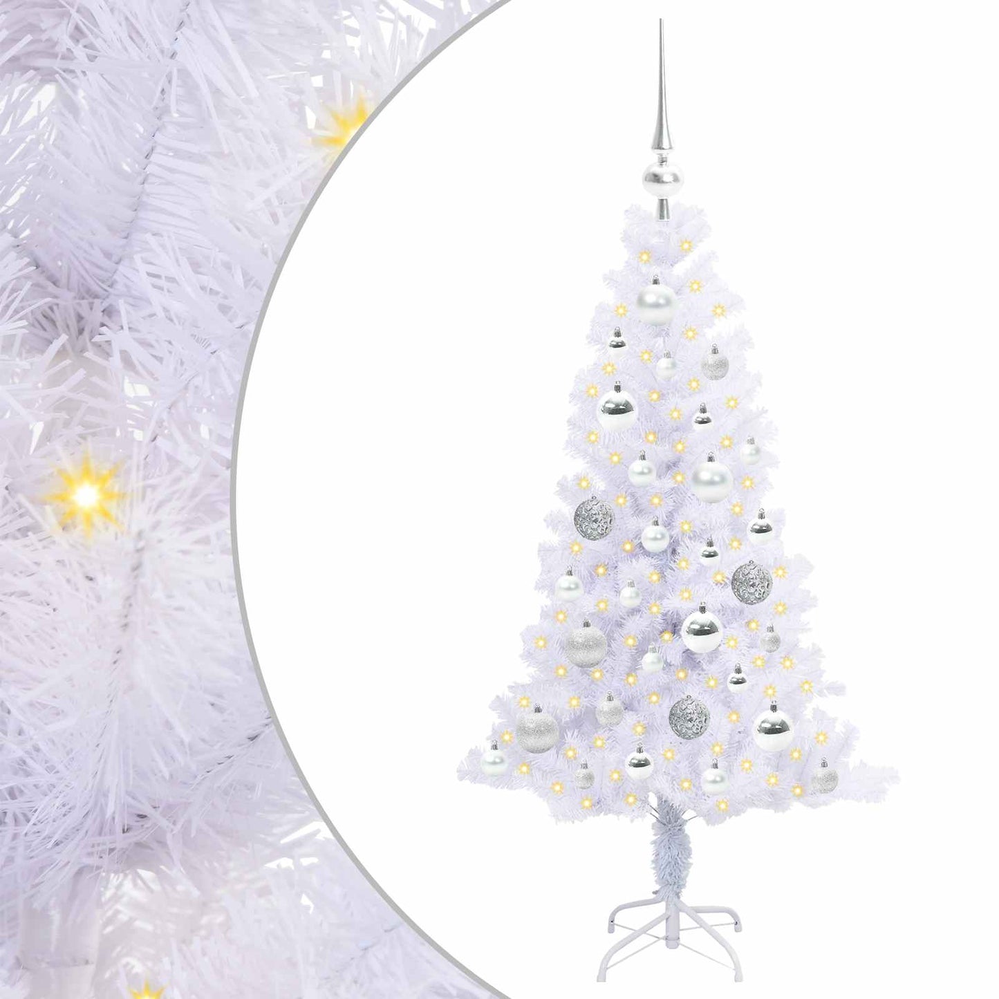 vidaXL Artificial Christmas Tree with Stand White 120 cm PVC and Steel - 53380
