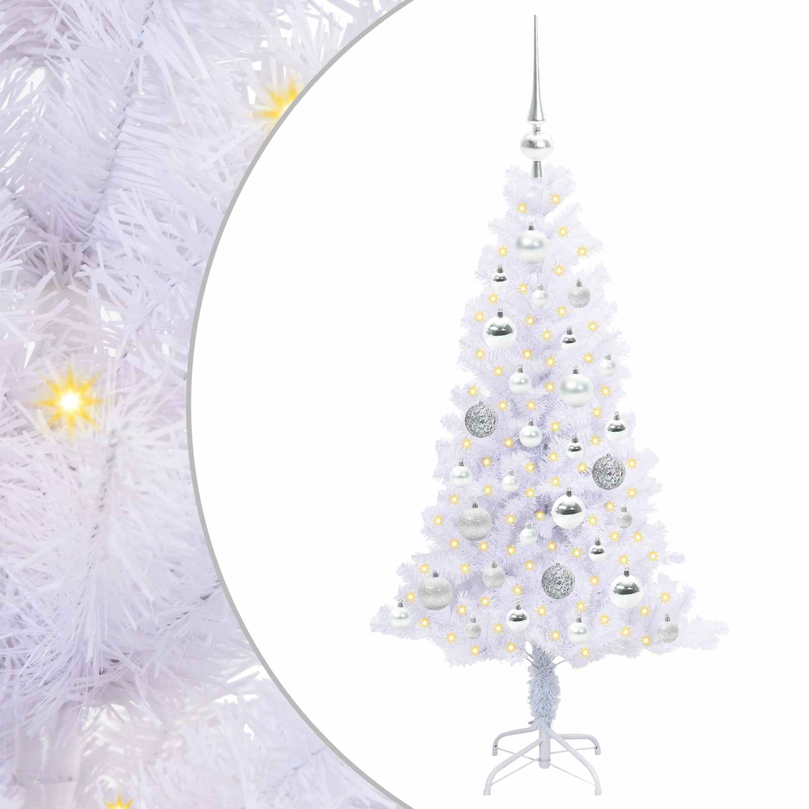 vidaXL Artificial Christmas Tree with Stand White 120 cm PVC and Steel - 53380