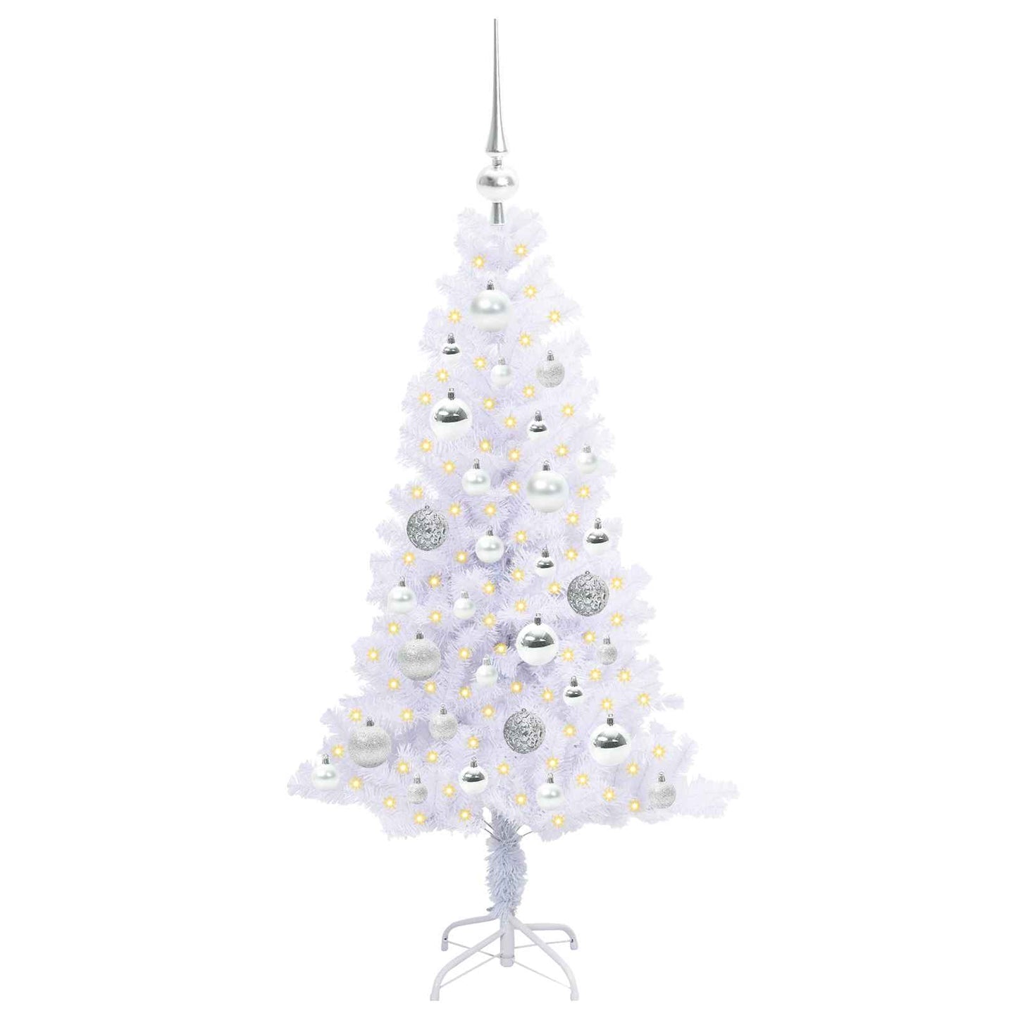 vidaXL Artificial Christmas Tree with Stand White 120 cm PVC and Steel - 53380