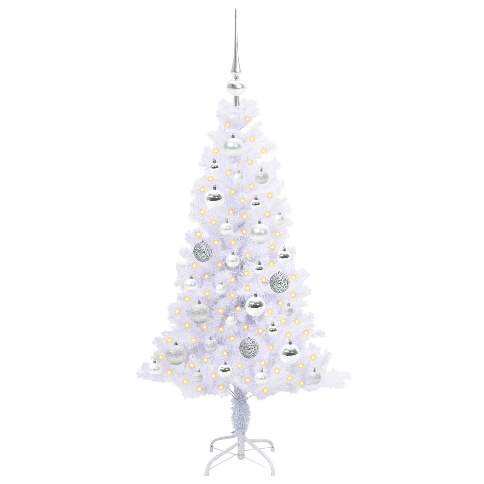 vidaXL Artificial Christmas Tree with Stand White 120 cm PVC and Steel - 53380