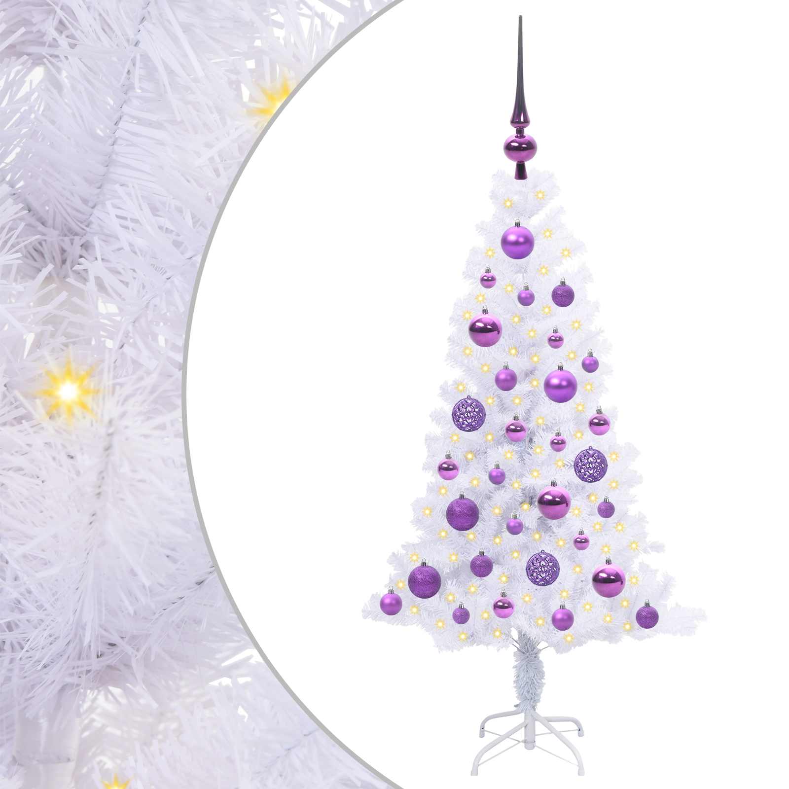 vidaXL Artificial Christmas Tree with Stand White 120 cm PVC and Steel - 53381