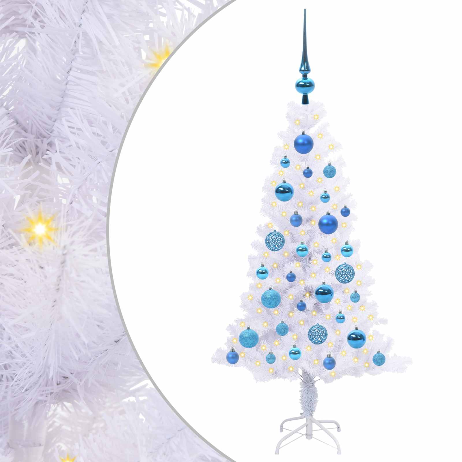 vidaXL Artificial Christmas Tree with Stand White 120 cm PVC and Steel - 53385