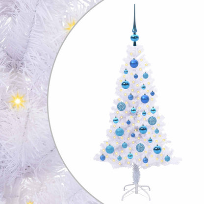 vidaXL Artificial Christmas Tree with Stand White 120 cm PVC and Steel - 53385