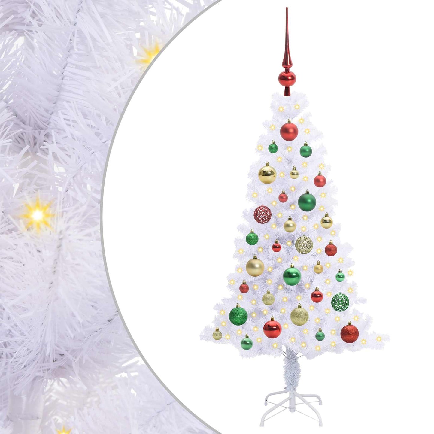 vidaXL Artificial Christmas Tree with Stand White 120 cm PVC and Steel - 53389
