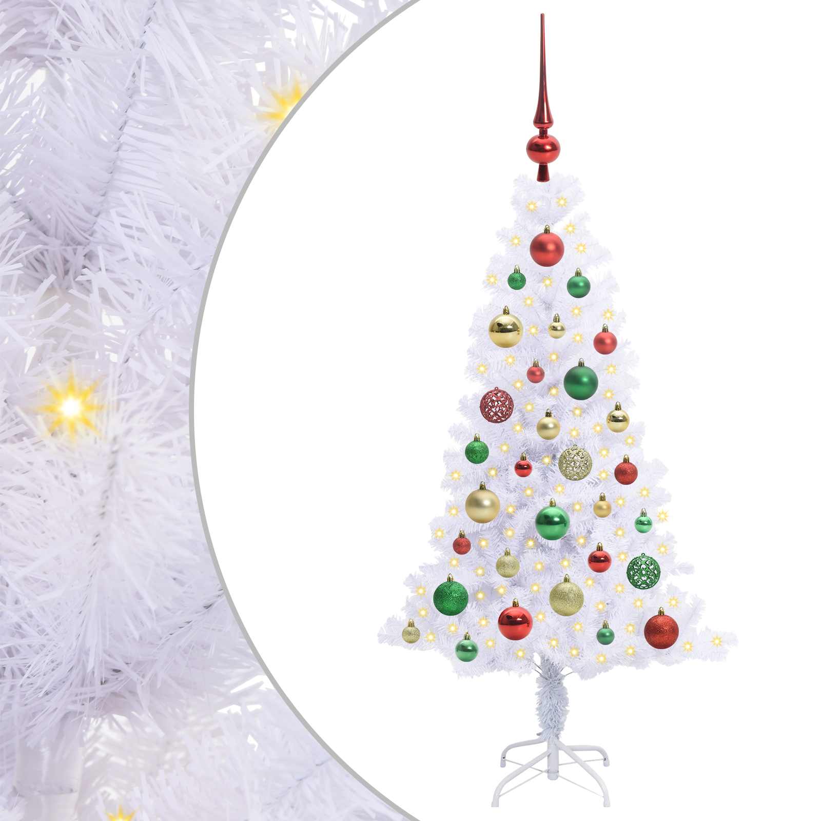 vidaXL Artificial Christmas Tree with Stand White 120 cm PVC and Steel - 53389