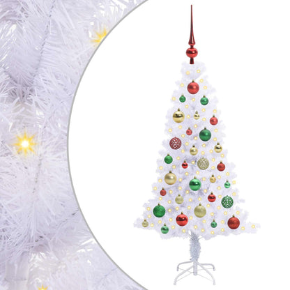 vidaXL Artificial Christmas Tree with Stand White 120 cm PVC and Steel - 53389