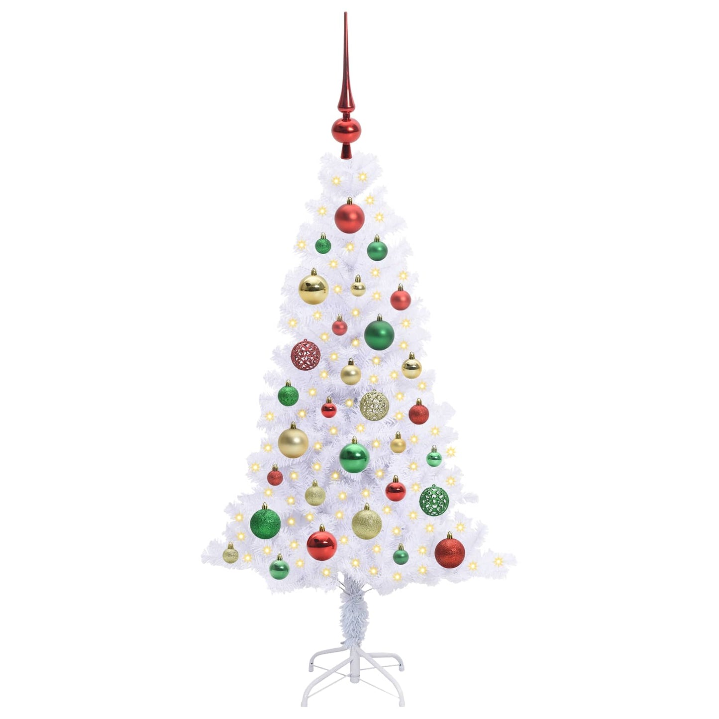 vidaXL Artificial Christmas Tree with Stand White 120 cm PVC and Steel - 53389