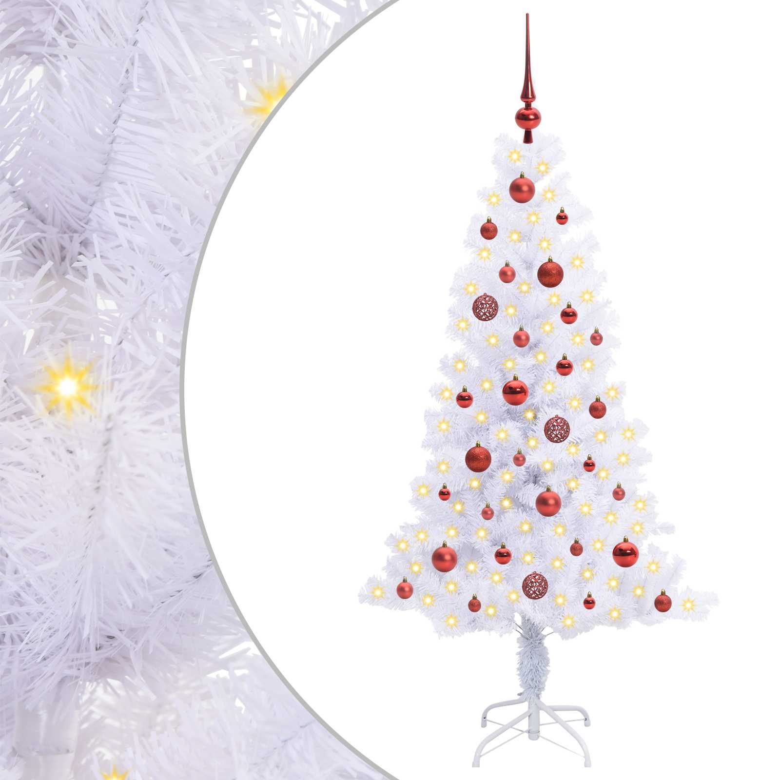 vidaXL Artificial Christmas Tree with Stand White 150 cm PVC and Steel