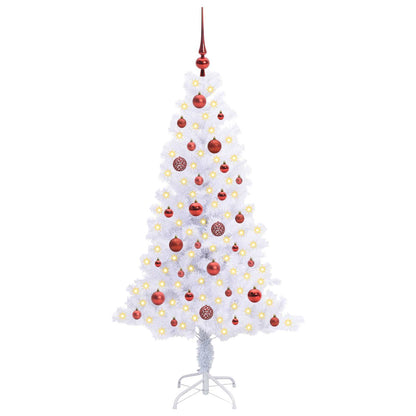 vidaXL Artificial Christmas Tree with Stand White 150 cm PVC and Steel
