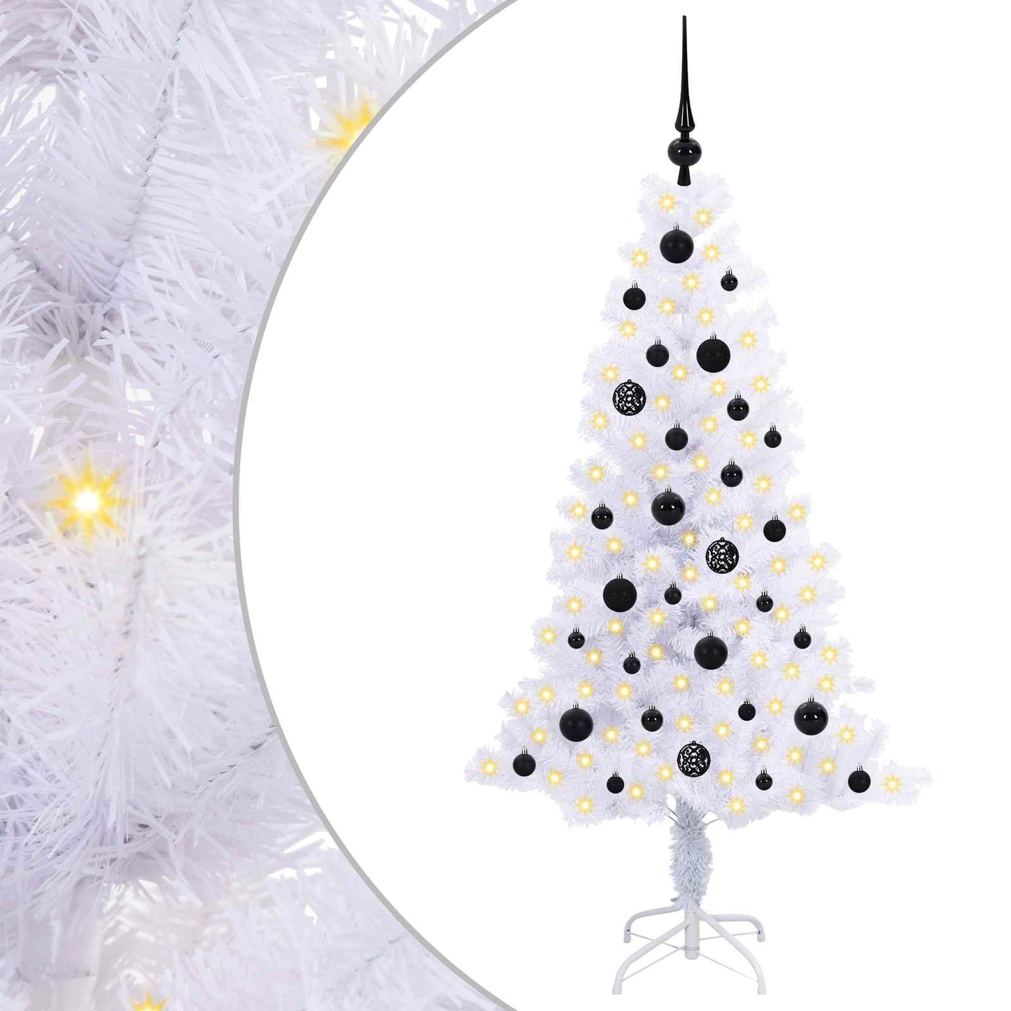 vidaXL Artificial Christmas Tree with Stand White 150 cm PVC and Steel - 53391