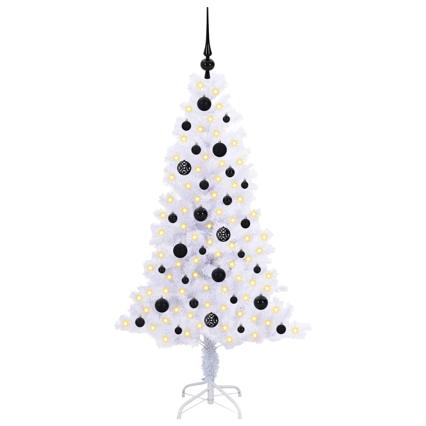 vidaXL Artificial Christmas Tree with Stand White 150 cm PVC and Steel - 53391