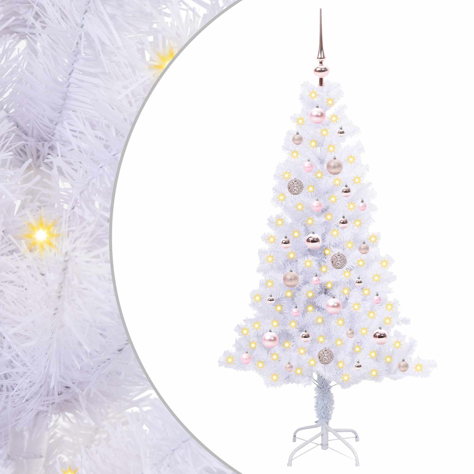 vidaXL Artificial Christmas Tree with Stand White 150 cm PVC and Steel - 53393