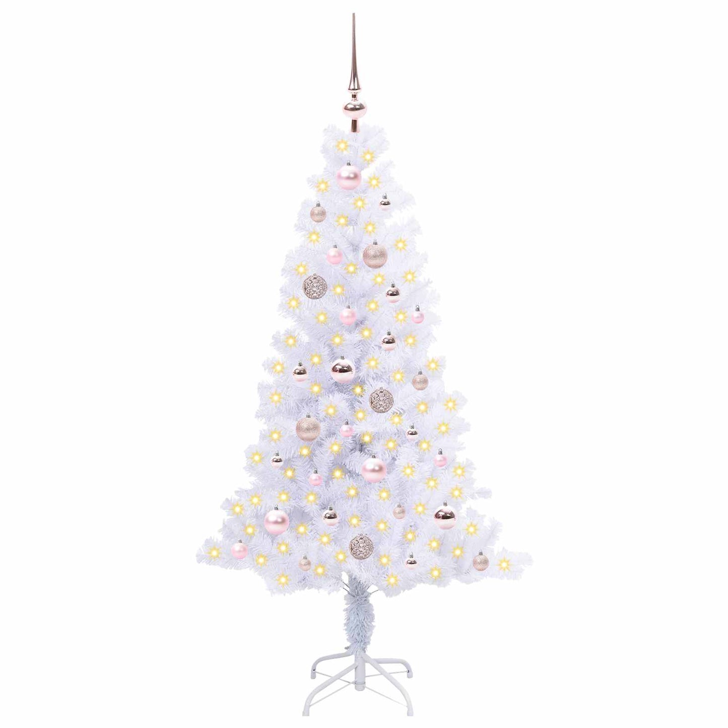 vidaXL Artificial Christmas Tree with Stand White 150 cm PVC and Steel - 53393