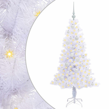 vidaXL Artificial Christmas Tree with Stand White 150 cm PVC and Steel - 53398