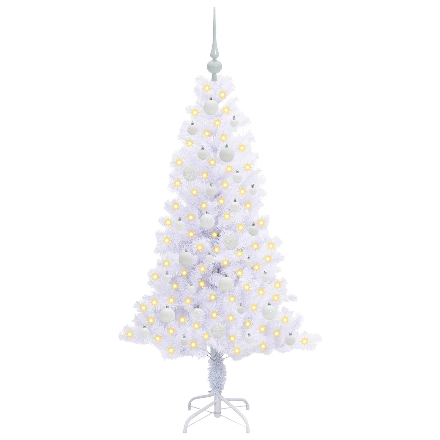 vidaXL Artificial Christmas Tree with Stand White 150 cm PVC and Steel - 53398