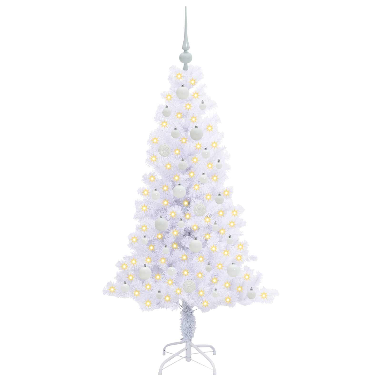 vidaXL Artificial Christmas Tree with Stand White 150 cm PVC and Steel - 53398