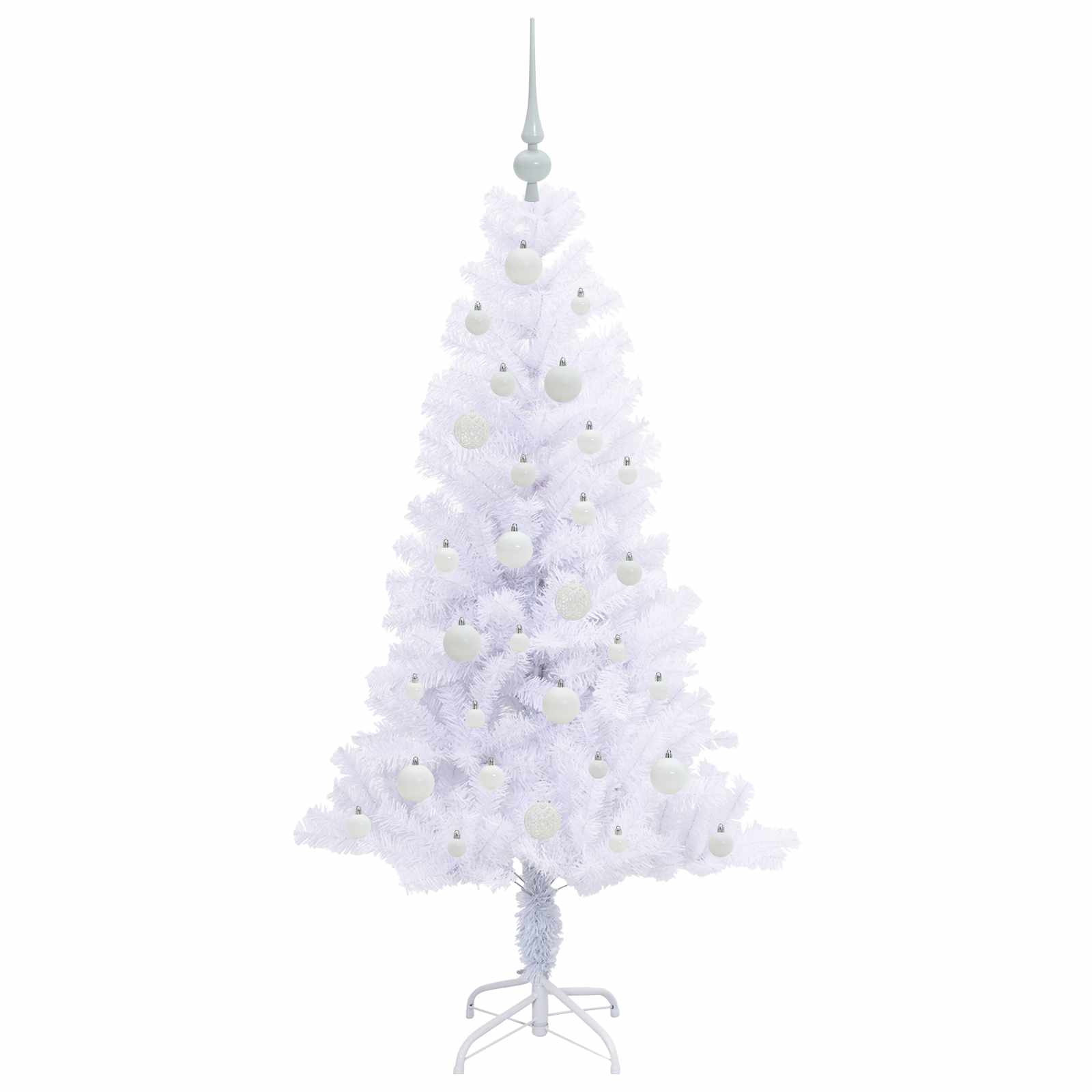 vidaXL Artificial Christmas Tree with Stand White 150 cm PVC and Steel - 53398