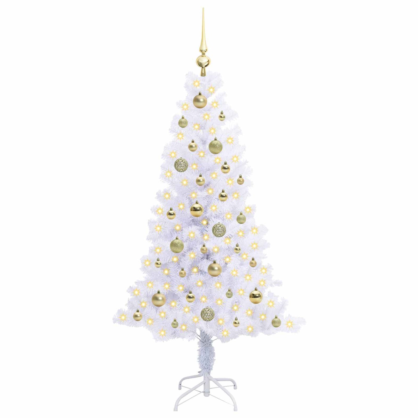 vidaXL Artificial Christmas Tree with Stand White 150 cm PVC and Steel - 53401