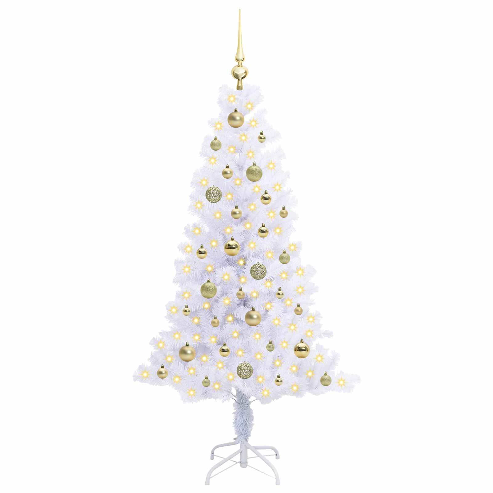 vidaXL Artificial Christmas Tree with Stand White 150 cm PVC and Steel - 53401