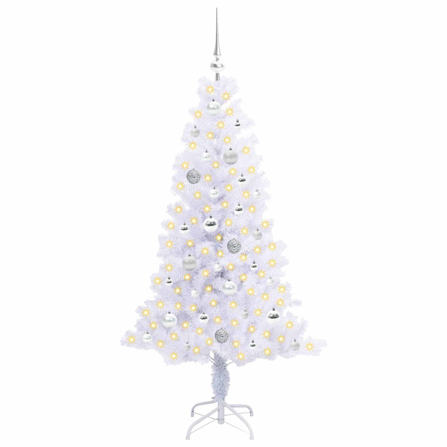 vidaXL Artificial Christmas Tree with Stand White 150 cm PVC and Steel - 53410