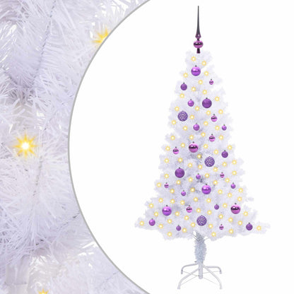vidaXL Artificial Christmas Tree with Stand White 150 cm PVC and Steel - 53411