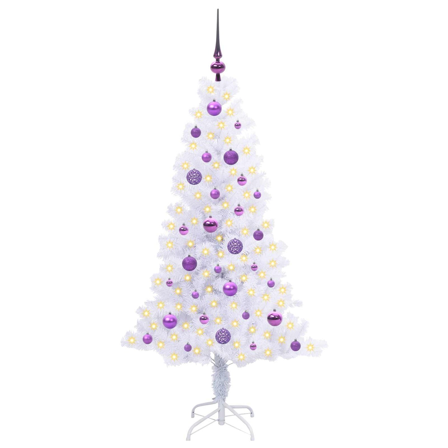 vidaXL Artificial Christmas Tree with Stand White 150 cm PVC and Steel - 53411