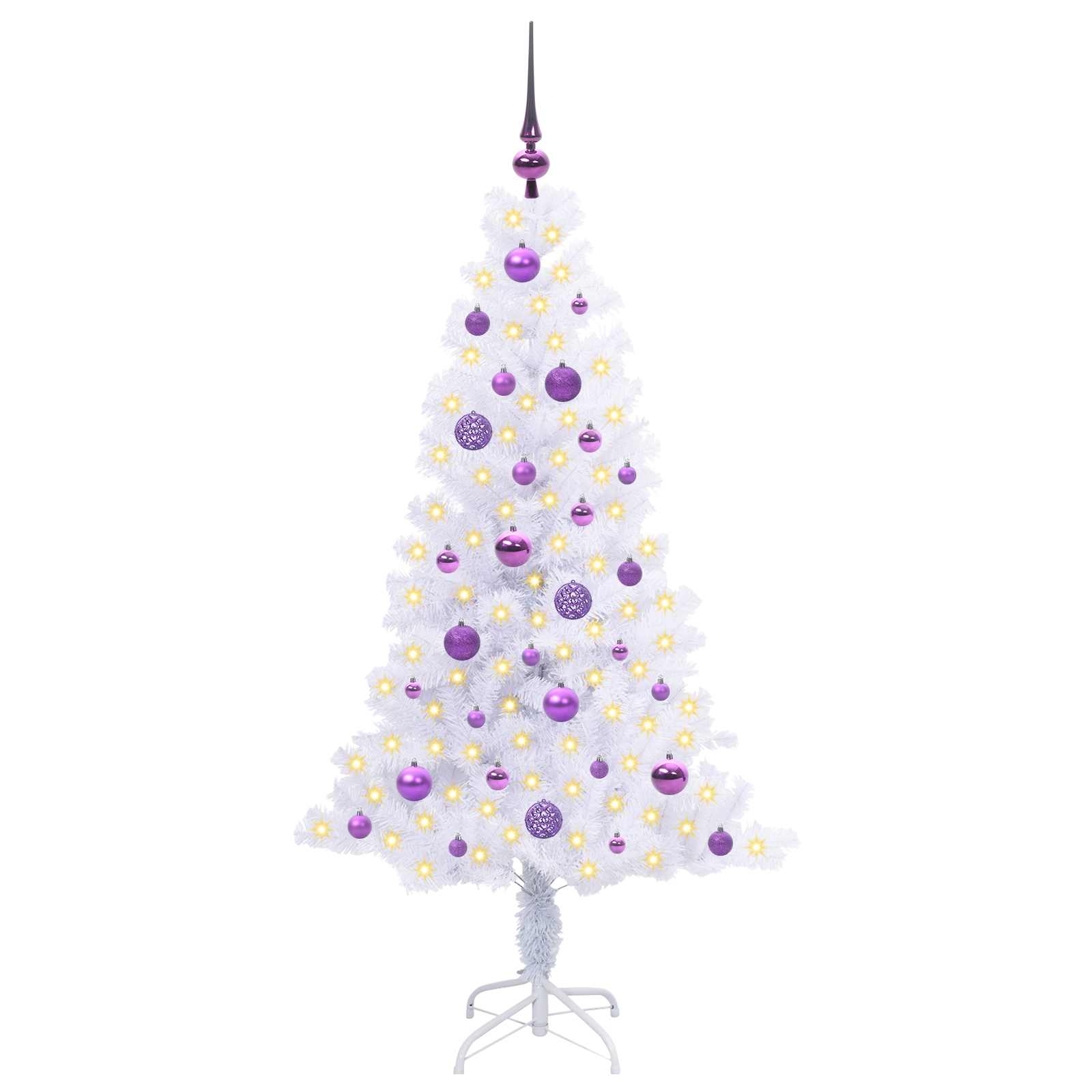 vidaXL Artificial Christmas Tree with Stand White 150 cm PVC and Steel - 53411