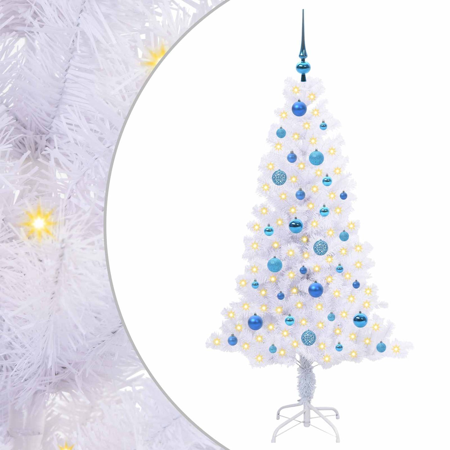vidaXL Artificial Christmas Tree with Stand White 150 cm PVC and Steel - 53412