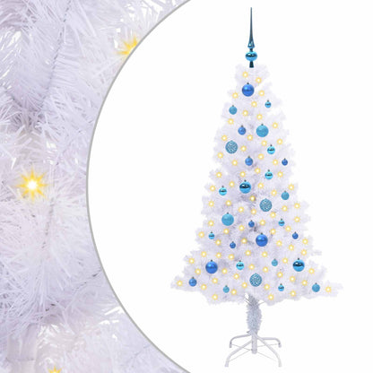 vidaXL Artificial Christmas Tree with Stand White 150 cm PVC and Steel - 53412