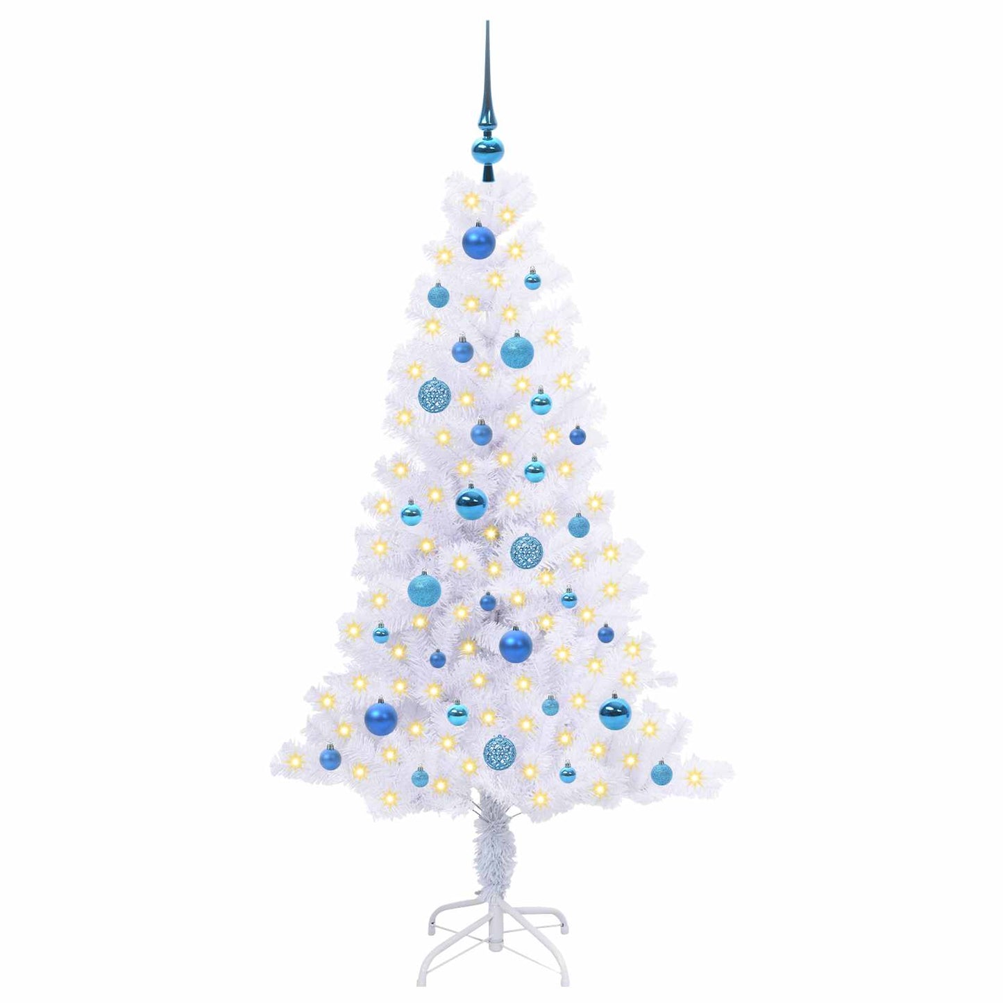 vidaXL Artificial Christmas Tree with Stand White 150 cm PVC and Steel - 53412