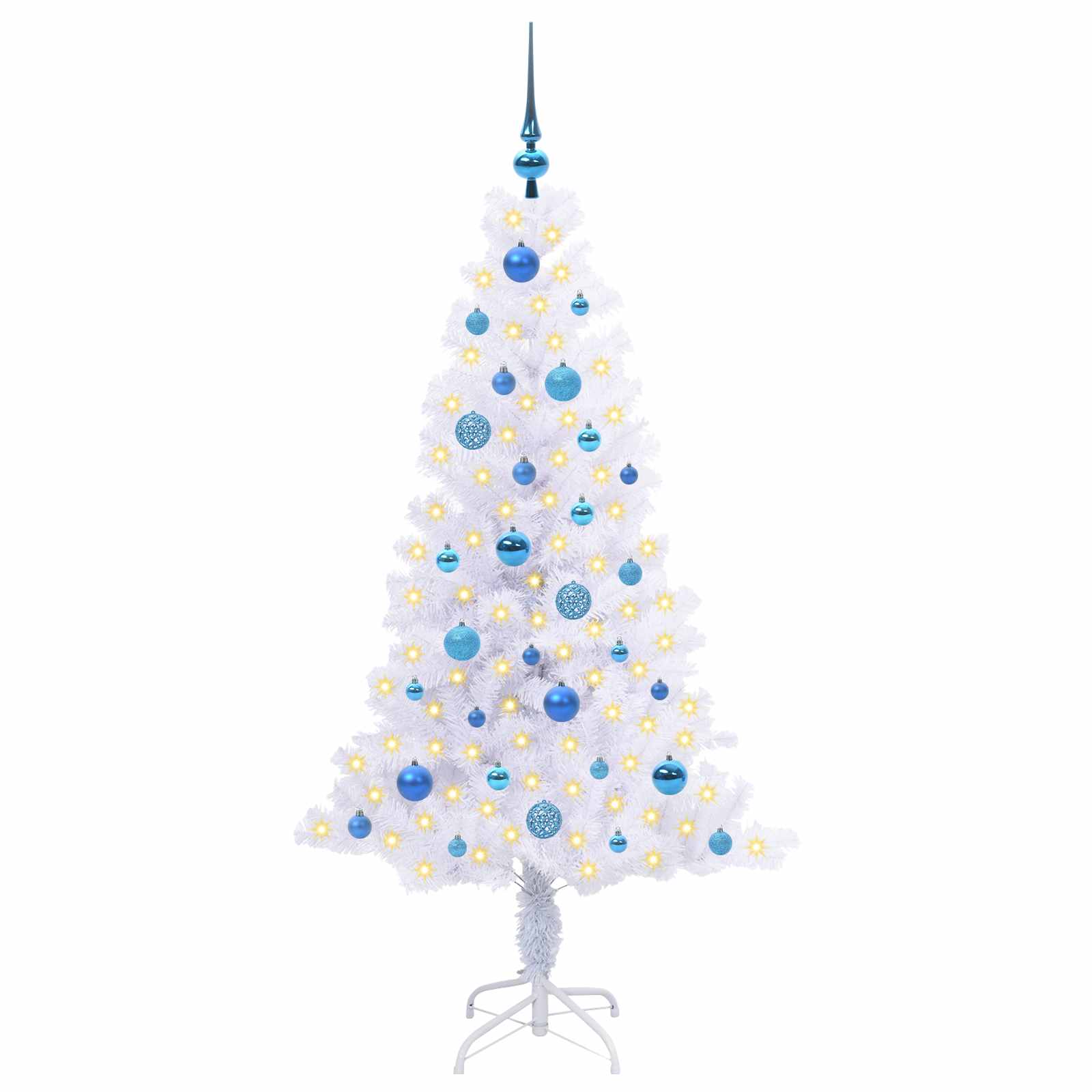 vidaXL Artificial Christmas Tree with Stand White 150 cm PVC and Steel - 53412