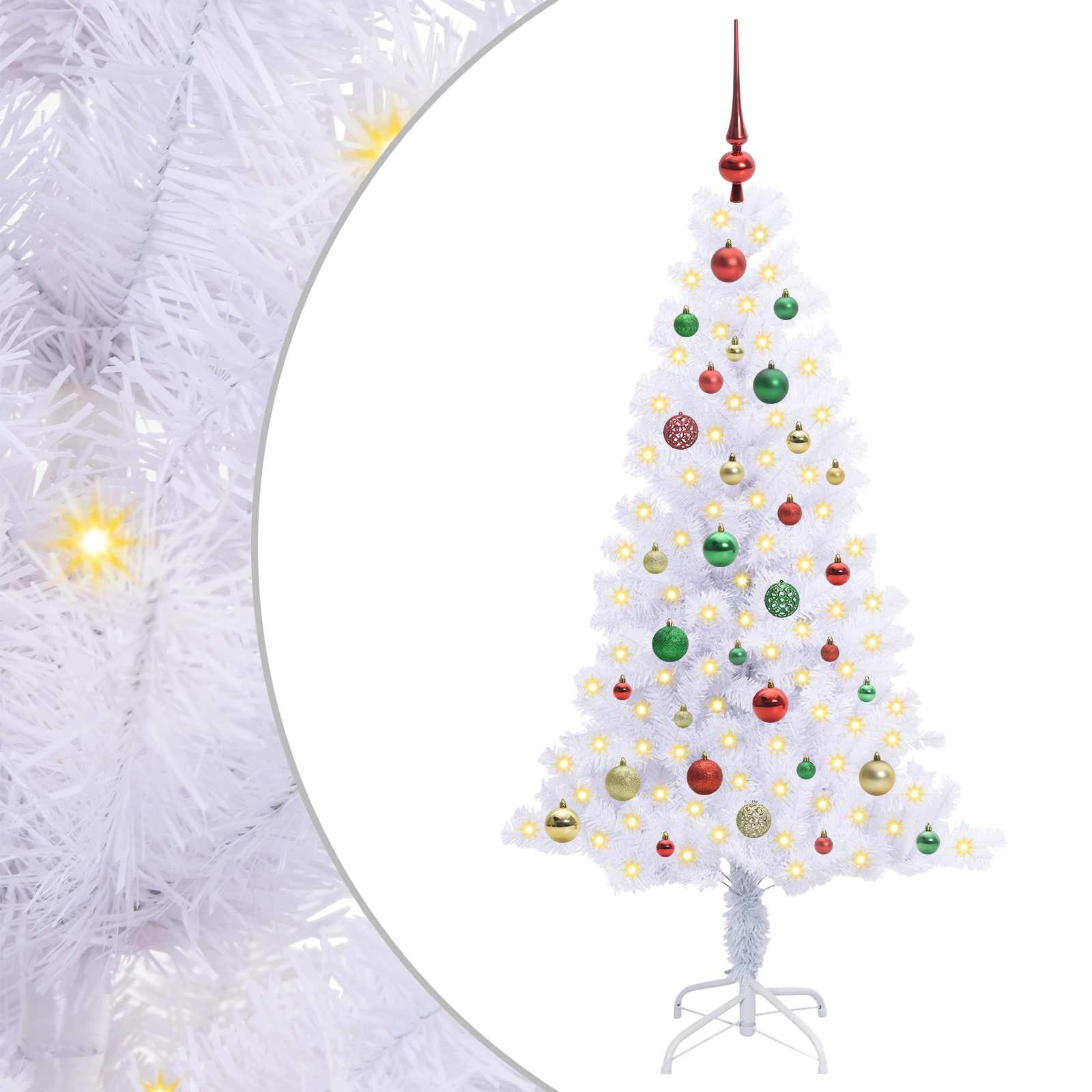 vidaXL Artificial Christmas Tree with Stand White 150 cm PVC and Steel - 53413