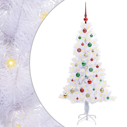 vidaXL Artificial Christmas Tree with Stand White 150 cm PVC and Steel - 53413