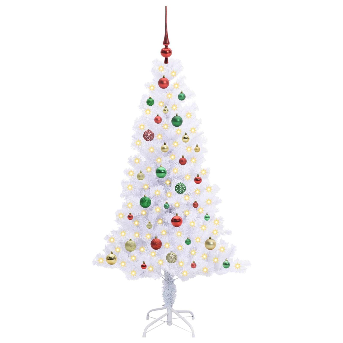 vidaXL Artificial Christmas Tree with Stand White 150 cm PVC and Steel - 53413