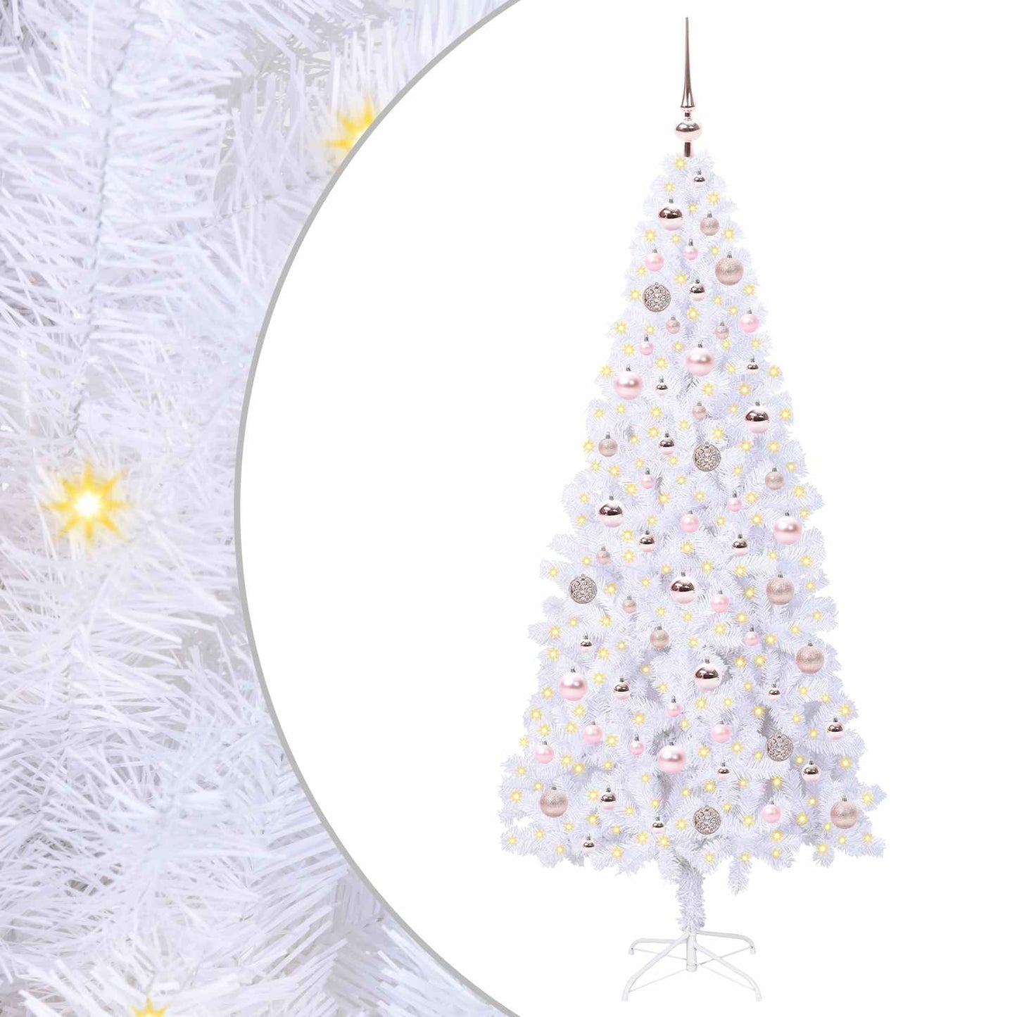 vidaXL Artificial Christmas Tree with Stand White 180 cm PVC and Steel - 53435