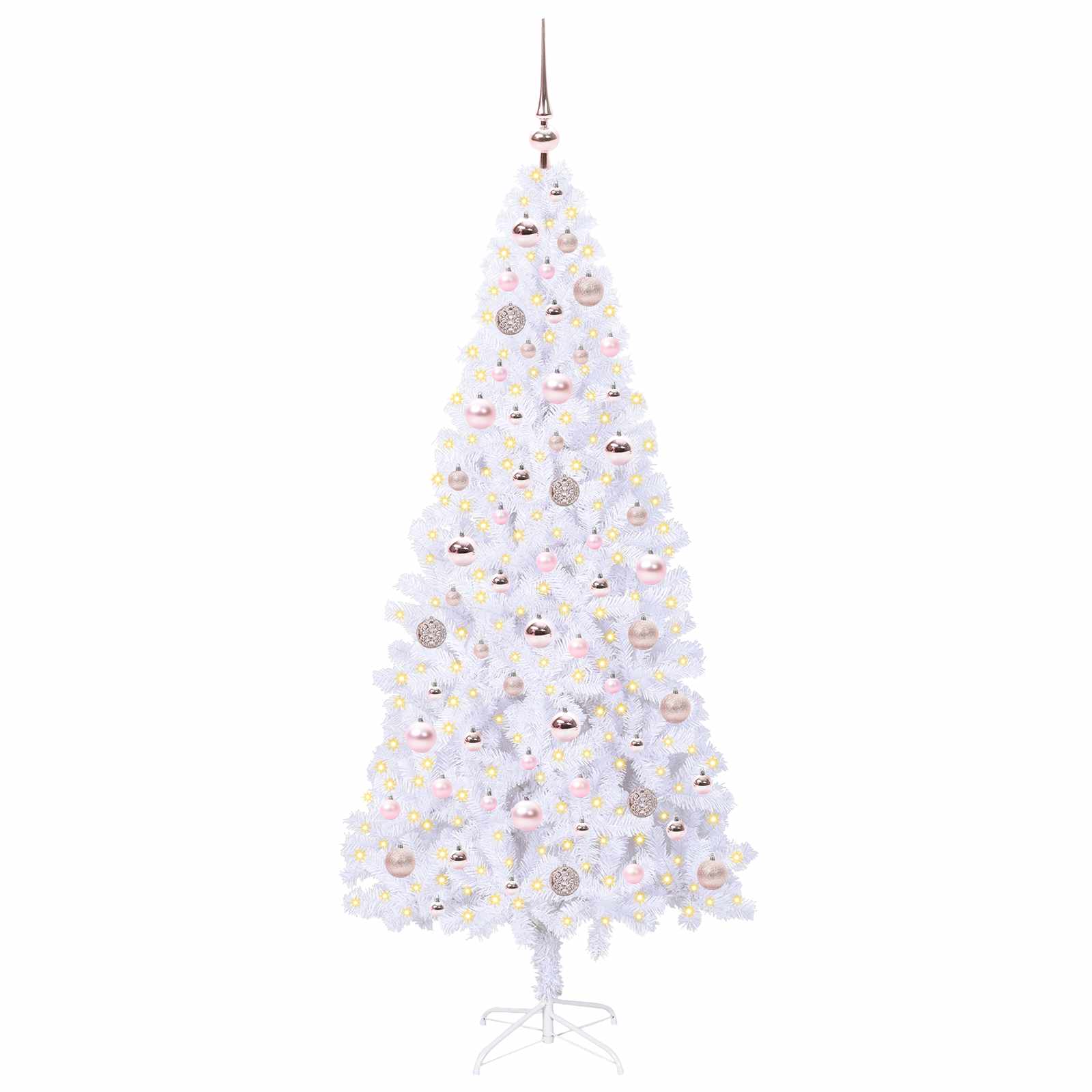 vidaXL Artificial Christmas Tree with Stand White 180 cm PVC and Steel - 53435