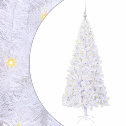 vidaXL Artificial Christmas Tree with Stand White 180 cm PVC and Steel - 53438