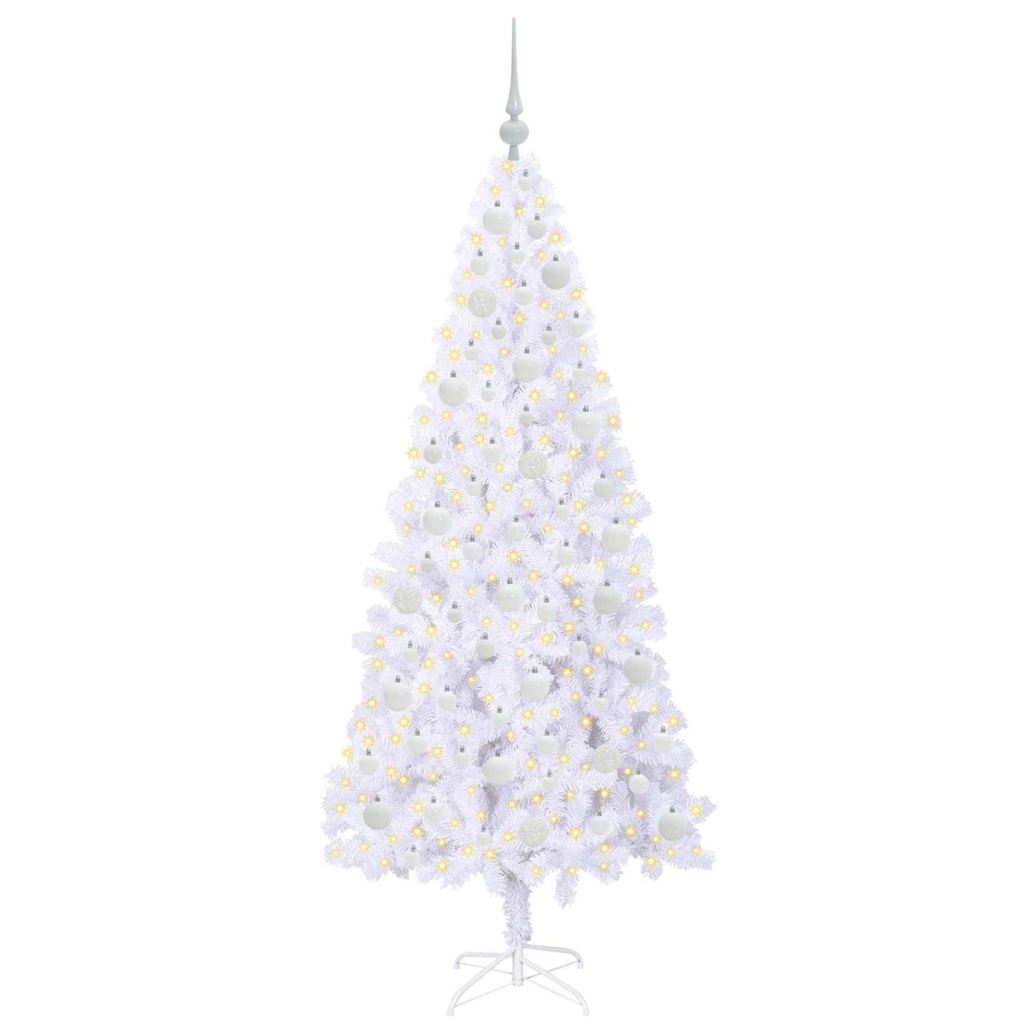 vidaXL Artificial Christmas Tree with Stand White 180 cm PVC and Steel - 53438